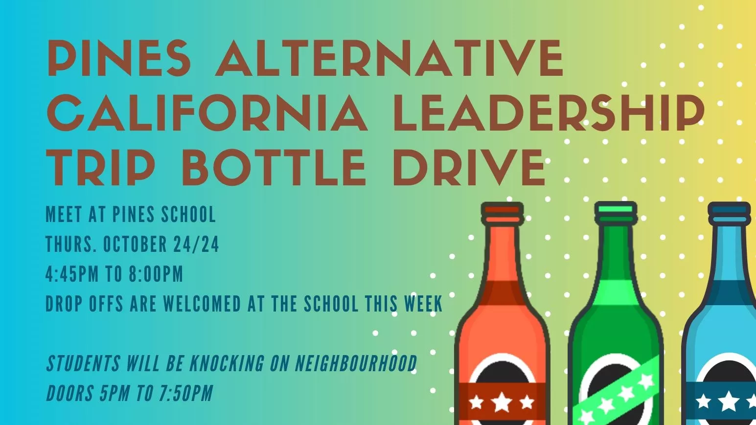 October 24th Bottle Drive